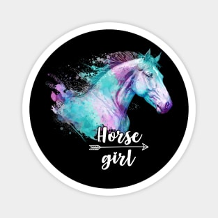 Watercolor Horses Colorful Wild Animal Lover Horse Girl Magnet